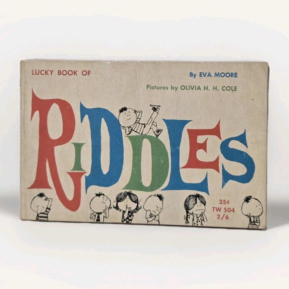 VINTAGE Lucky Book of Riddles 1964 by Eva Moore Jokes Funny Scholastic Laughter
